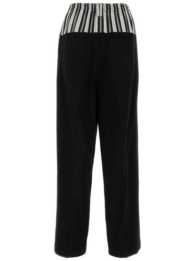 Fendi Wool Layered Wide Pants Black