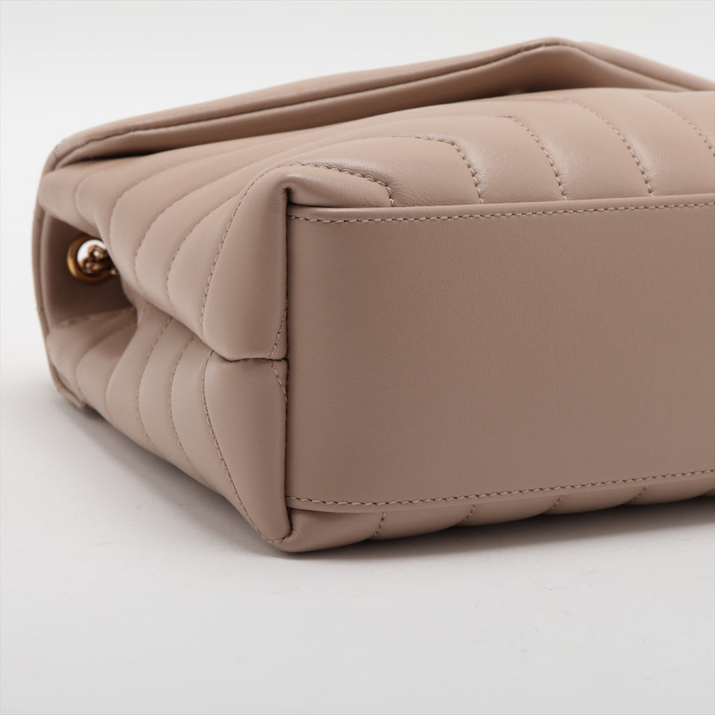 Saint Laurent  Rule Leather Chain Shoulder Bag Beige 494699