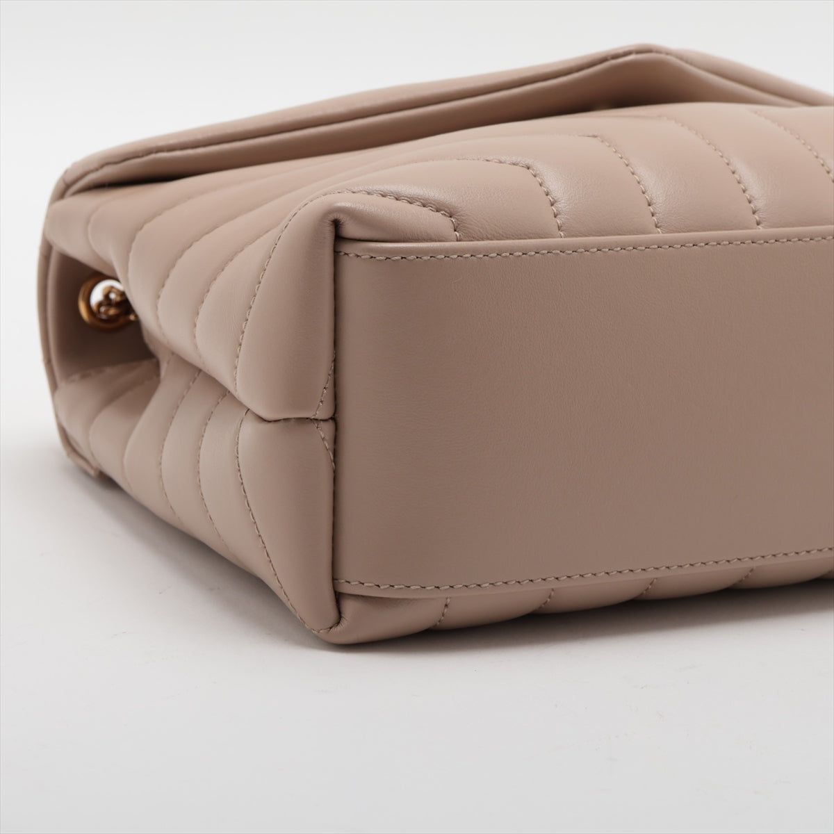 Saint Laurent  Rule Leather Chain Shoulder Bag Beige 494699