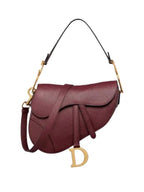 Saddle Grained Calfskin Shoulder Bag Red Dior