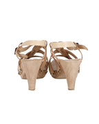 Chloe Strappy Sandals in Beige Leather