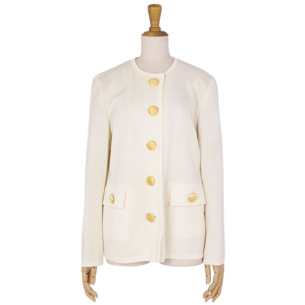 Yves Saint Laurent Yves Saint Laurent Cardigan s Dress Clooney Long Sleeves Cotton Tops  M Ivory