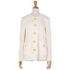 Yves Saint Laurent Yves Saint Laurent Cardigan s Dress Clooney Long Sleeves Cotton Tops  M Ivory