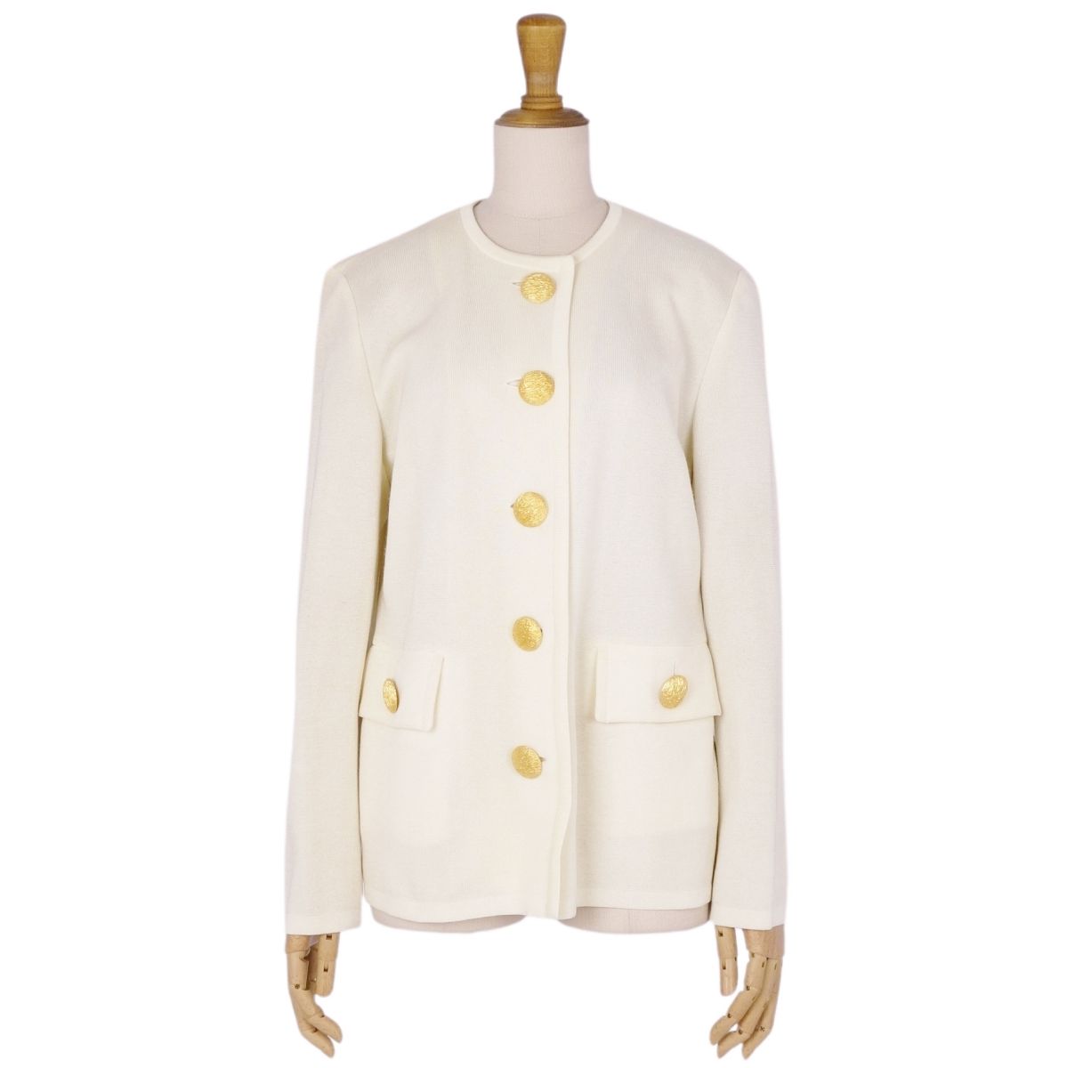 Yves Saint Laurent Yves Saint Laurent Cardigan s Dress Clooney Long Sleeves Cotton Tops  M Ivory