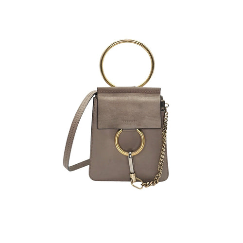 Chloe Calfskin Suede Mini Faye Bracelet Bag