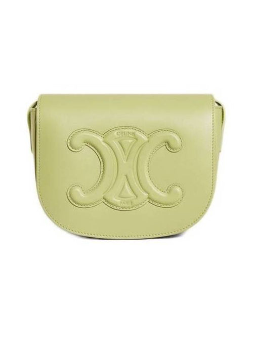 CELINE Folco Cuir Triomphe Calfskin Cross Bag Light Jade
