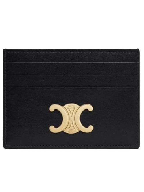 CELINE Triomphe Shiny Calfskin Card Wallet Black