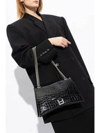 Balenciaga Medium Crush Chain Shoulder Bag Black