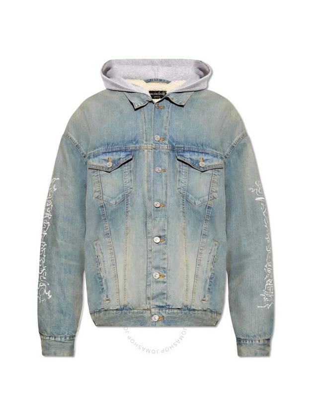 Balenciaga logo print button-up denim jacket 773805TPW53_4868