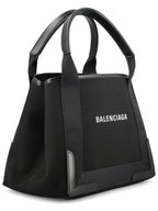 Balenciaga Cabas Logo Canvas Small Tote Bag Black