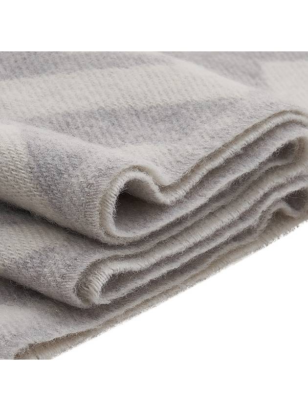 Fendi FF Motif Fringe Cashmere Scarf Light Grey