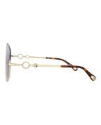 Chloe Square-Frame Metal Sunglasses