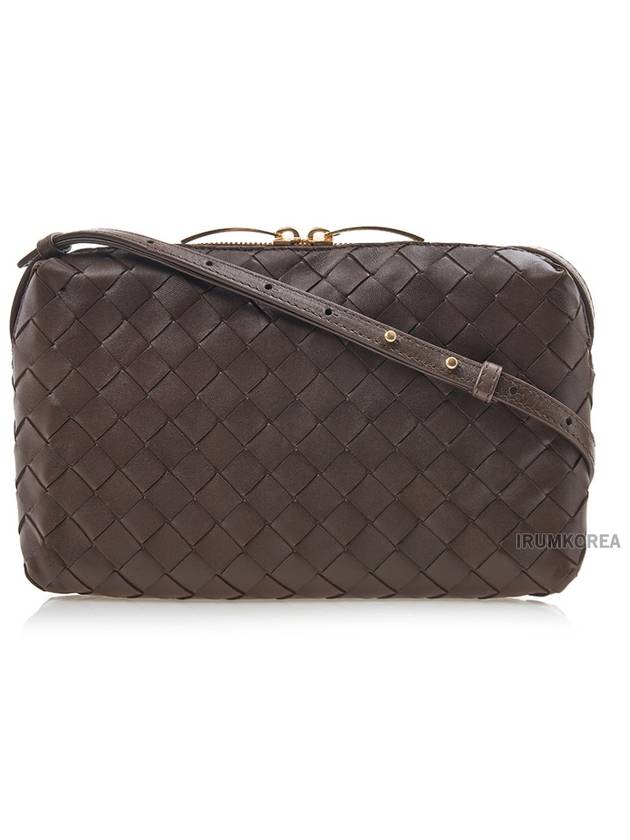 Bottega Veneta Intrecciato Leather Cross Bag Brown