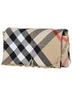 Burberry Snip Check Chain Mini Shoulder Bag Sand