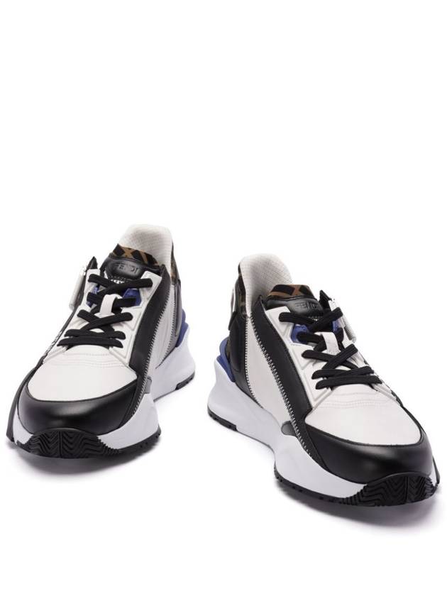 Fendi Flow FF Jacquard Leather Running Low Top Sneakers Black