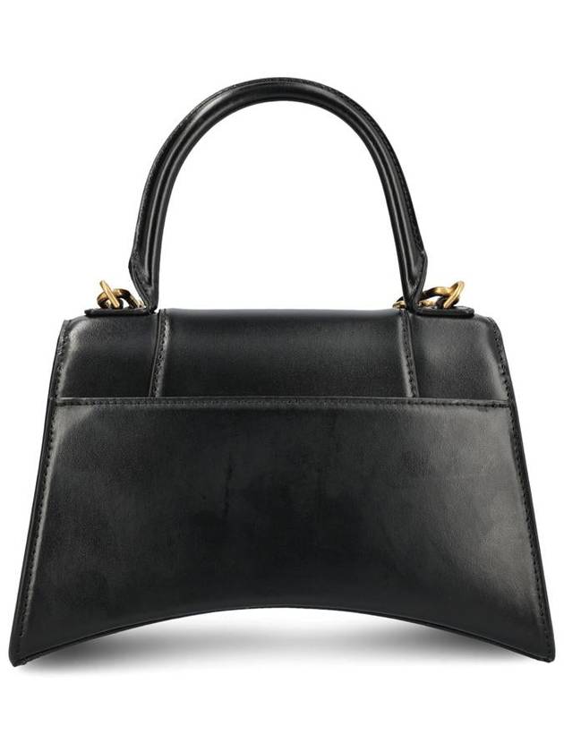 Balenciaga Hourglass Small Tote Bag in Shiny Box Calfskin Black