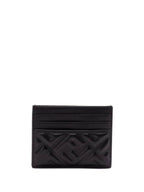 Fendi Baguette Embossed FF Logo Card Wallet Black
