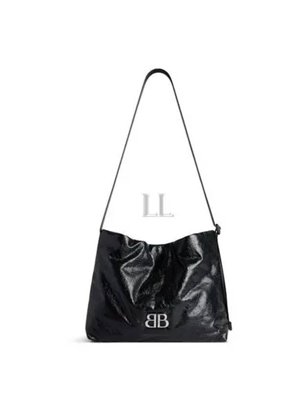 Balenciaga Monaco Leather Shoulder Bag Black