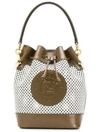 Fendi Montresor Logo Mesh Bucket Bag Brown