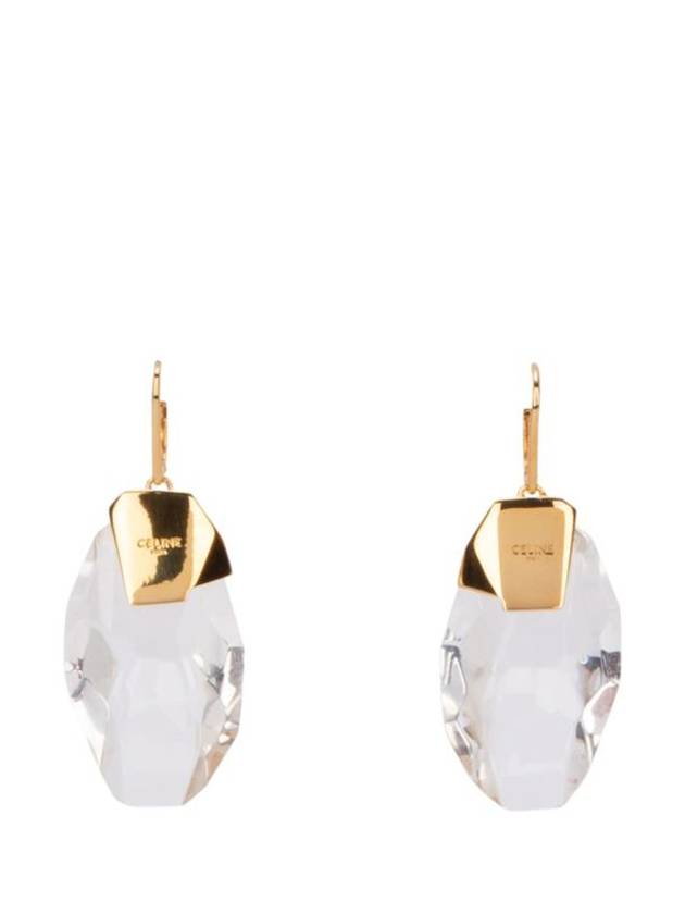 CELINE Grands Volumes Diamante Crystal Earrings Gold