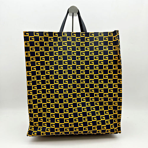 Gucci Blue/Yellow GG Supreme Coated Canvas Square G Tote LA19850