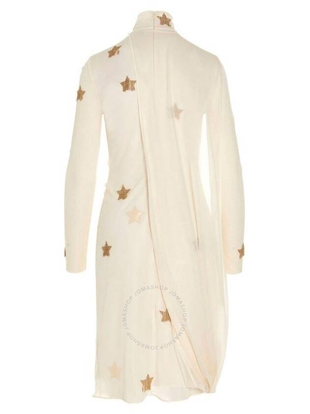 Burberry Star Patch High Neck Midi Dress Ivory