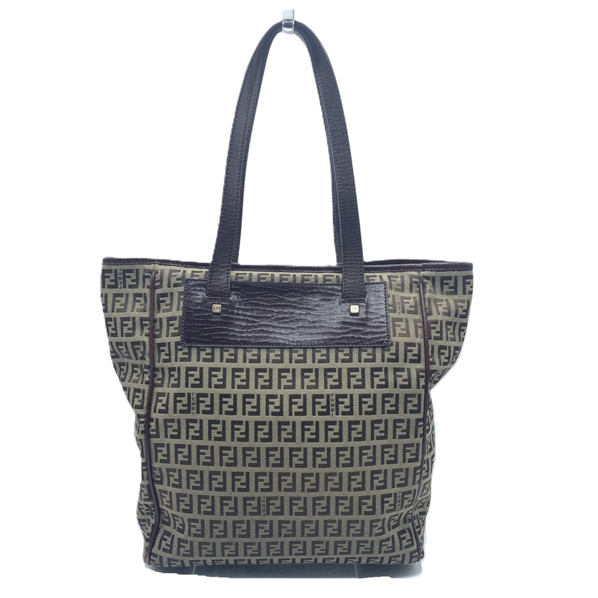 Fendi Canvas Leather Handbag Tote Bag ()