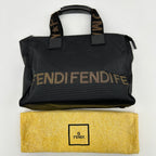 Fendi Logo Nylon Mini Totebag Black YVEAE741