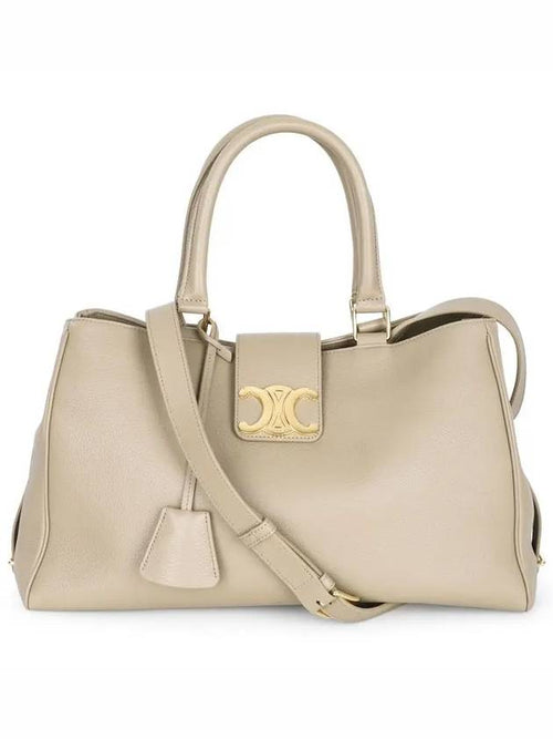 CELINE Appoline Medium Supple Calfskin Tote Bag Brown Sepia