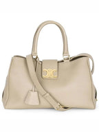 CELINE Appoline Medium Supple Calfskin Tote Bag Brown Sepia