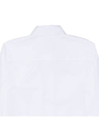 Fendi Chest Logo Zipper Cotton Long Sleeve Shirt White