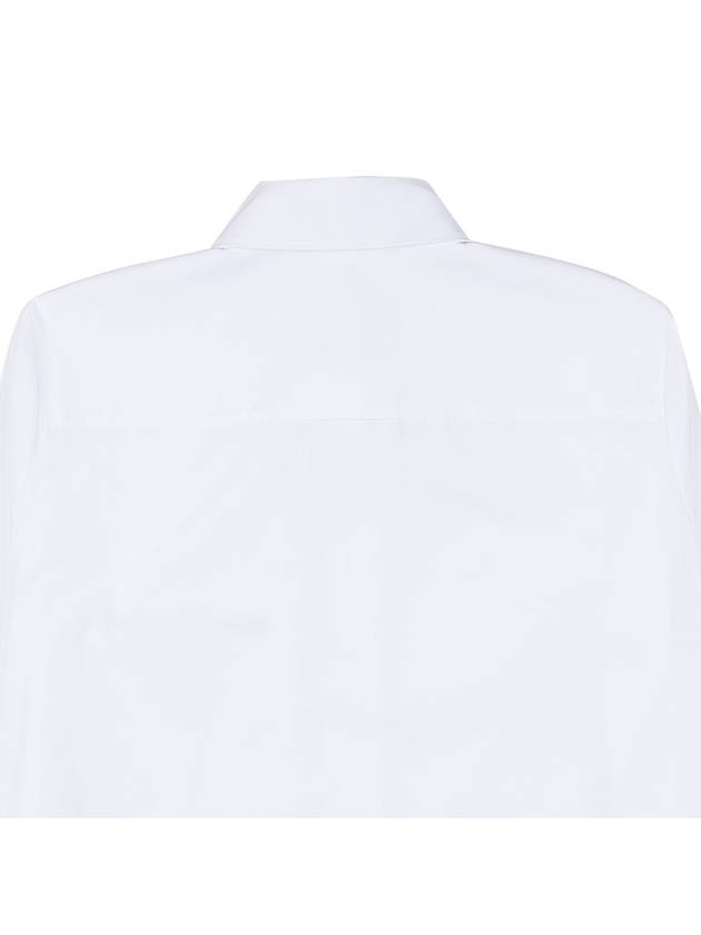 Fendi Chest Logo Zipper Cotton Long Sleeve Shirt White