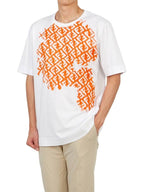 Fendi Embroidered FF Crew Neck Oversized Short Sleeve T-Shirt White