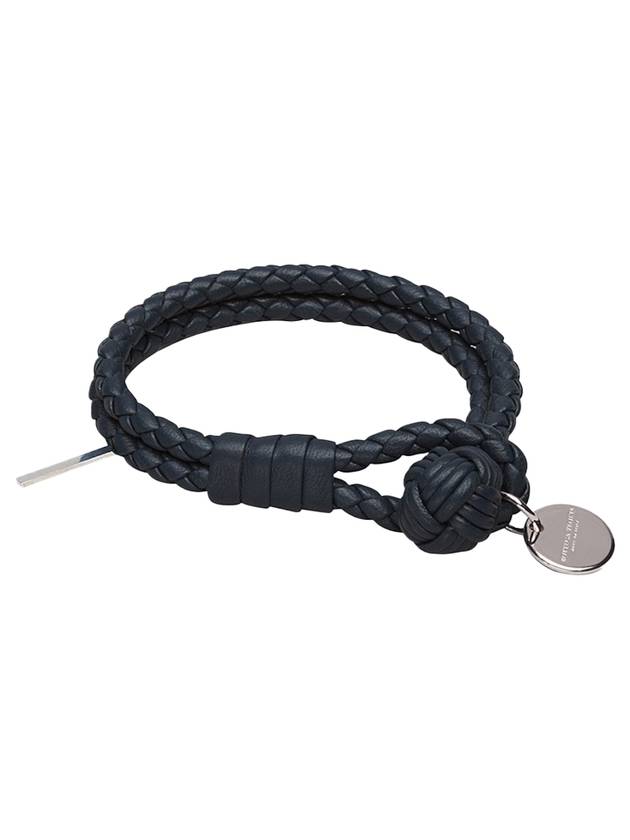 Bottega Veneta Intrecciato Double Weaving Bracelet Navy