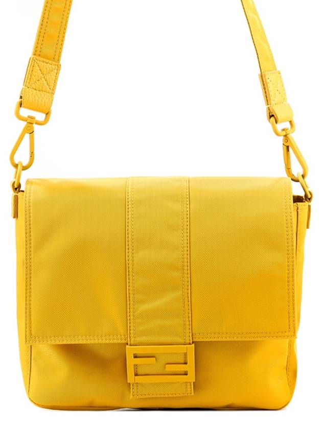 Fendi Baguette Medium Nylon Messenger Bag Yellow