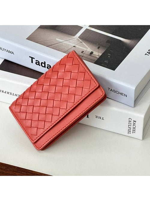 Bottega Veneta Apricot Intrecciato Card Wallet 2VBVW26296