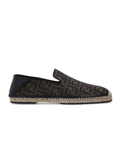 Fendi FF Logo Fabric Espadrilles Brown
