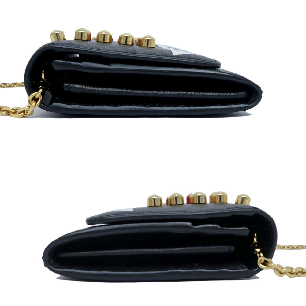 Fendi Chain Wallet Black White Red G Wallet 8M0365 Monster