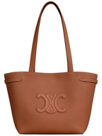 CELINE Cabas Anais Small Grain Calfskin Tote Bag Tan