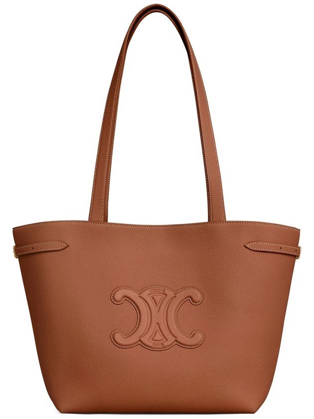 CELINE Cabas Anais Small Grain Calfskin Tote Bag Tan