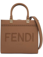 Fendi Logo Sunshine Small Tote Bag Cappuccino
