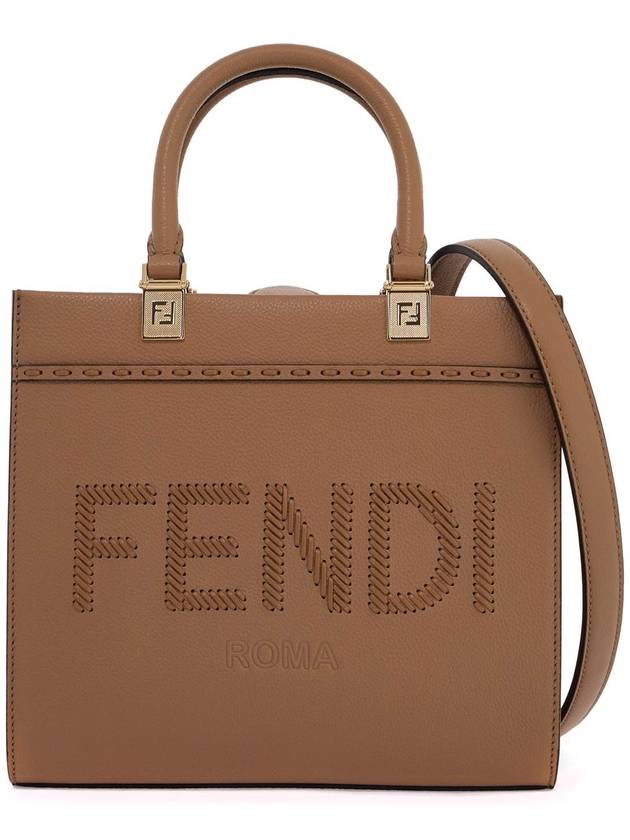 Fendi Logo Sunshine Small Tote Bag Cappuccino