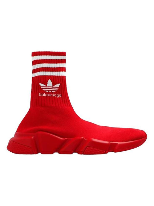 Balenciaga Adidas embroid logo socks high top sneakers red
