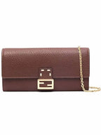 Fendi Baguette Chain Long Wallet Brown