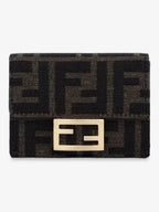Fendi Baguette Micro Tri-fold Half Wallet Brown