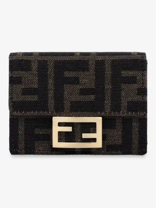 Fendi Baguette Micro Tri-fold Half Wallet Brown