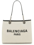 Balenciaga Duty Free Canvas Tote Bag White