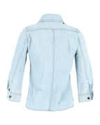 Chloe 3/4 Sleeve Shirt in Light Blue Denim
