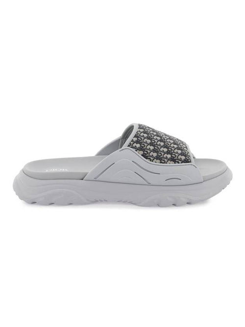Homme H TOWN Oblique Slippers Beige Gray Dior
