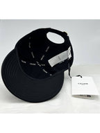 CELINE Embroidered Logo Cotton Ball Cap Black